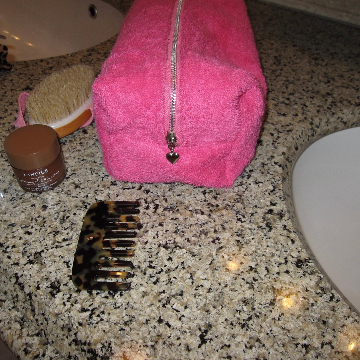 Terry Pink Cosmetic Bag