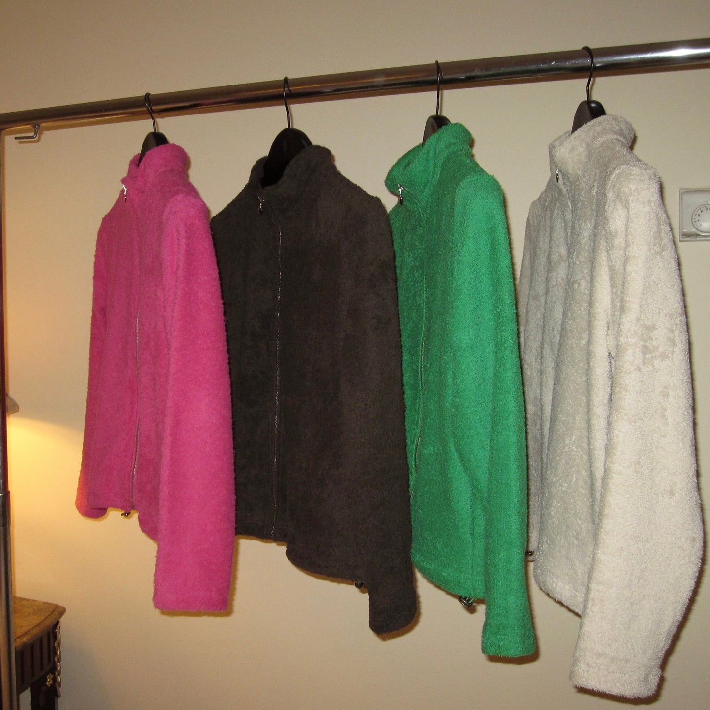 Cute Terry Zip Up Jacket Beige