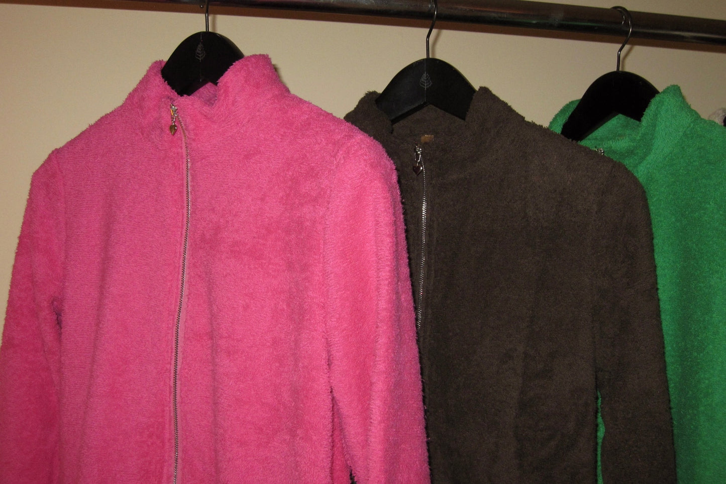 Cute Terry Zip Up Jacket Brown