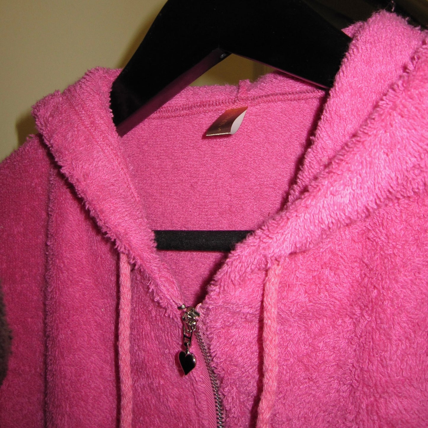 Cute Terry Zip Up Hoodie Pink