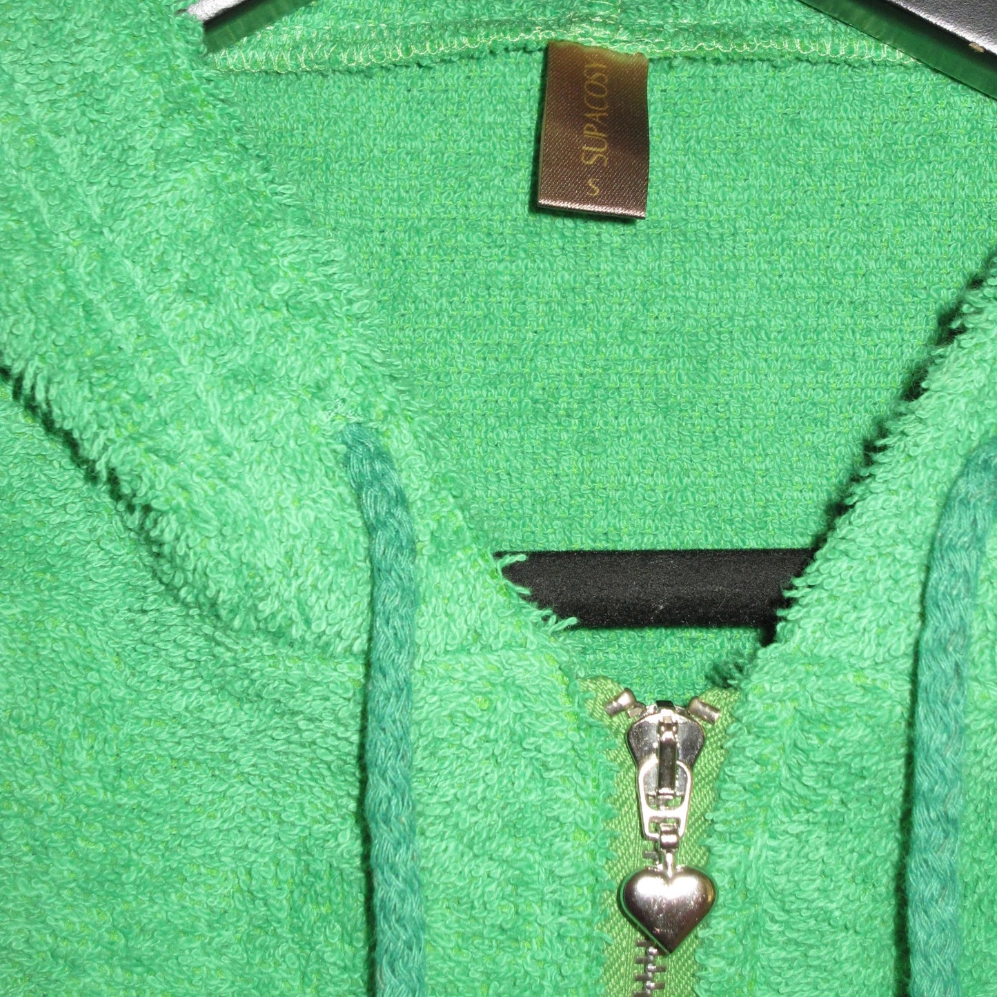 Cute Terry Zip Up Hoodie Green