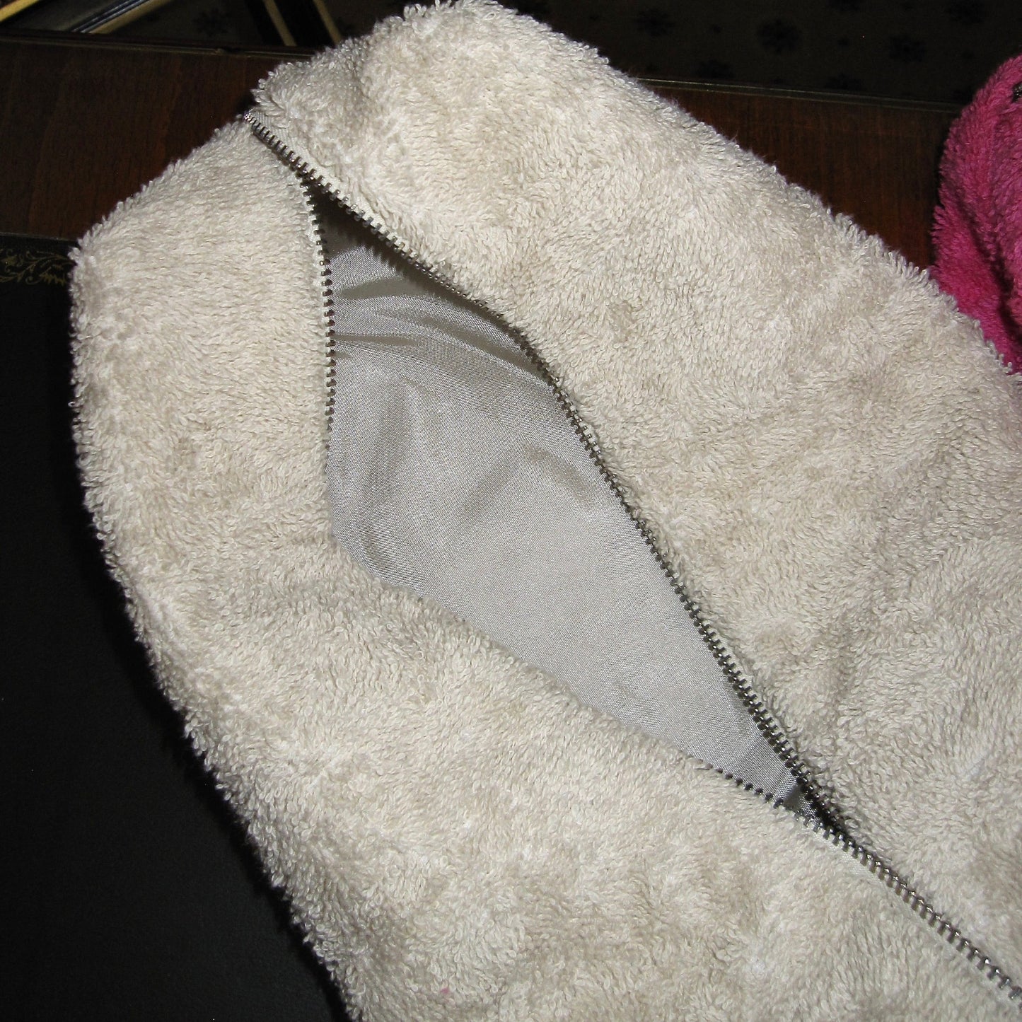 Terry Beige Cosmetic Bag