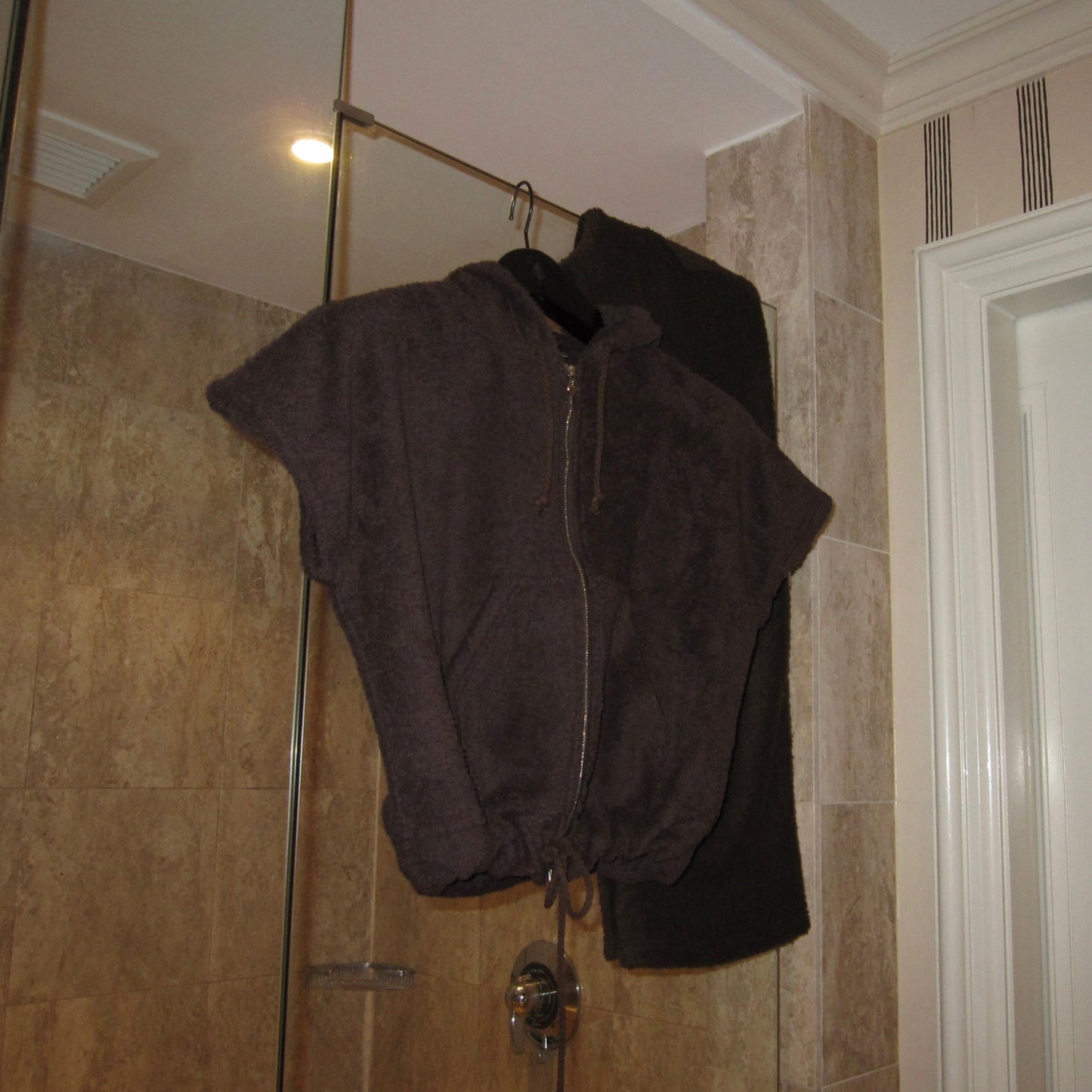 Cute Terry Zip Up Hoodie Brown