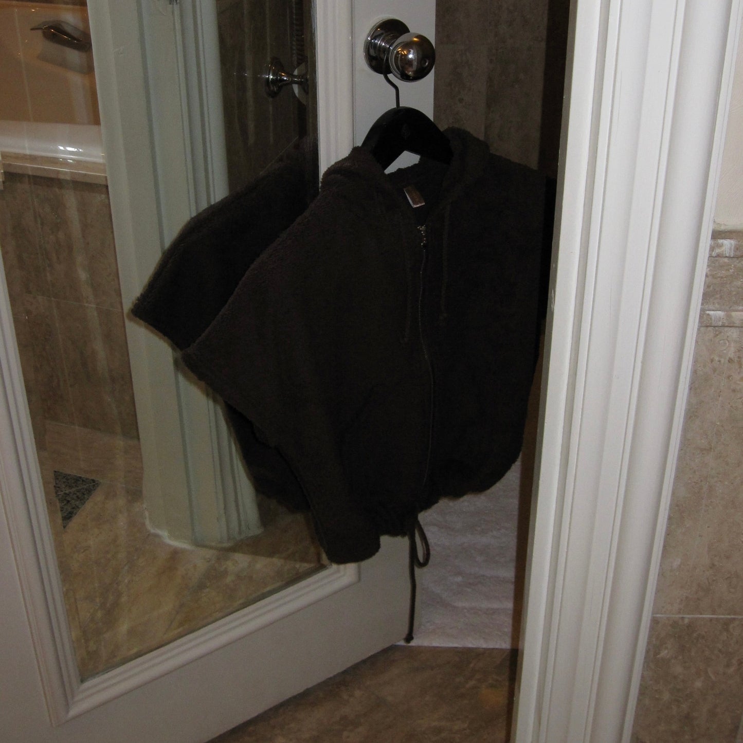 Cute Terry Zip Up Hoodie Brown