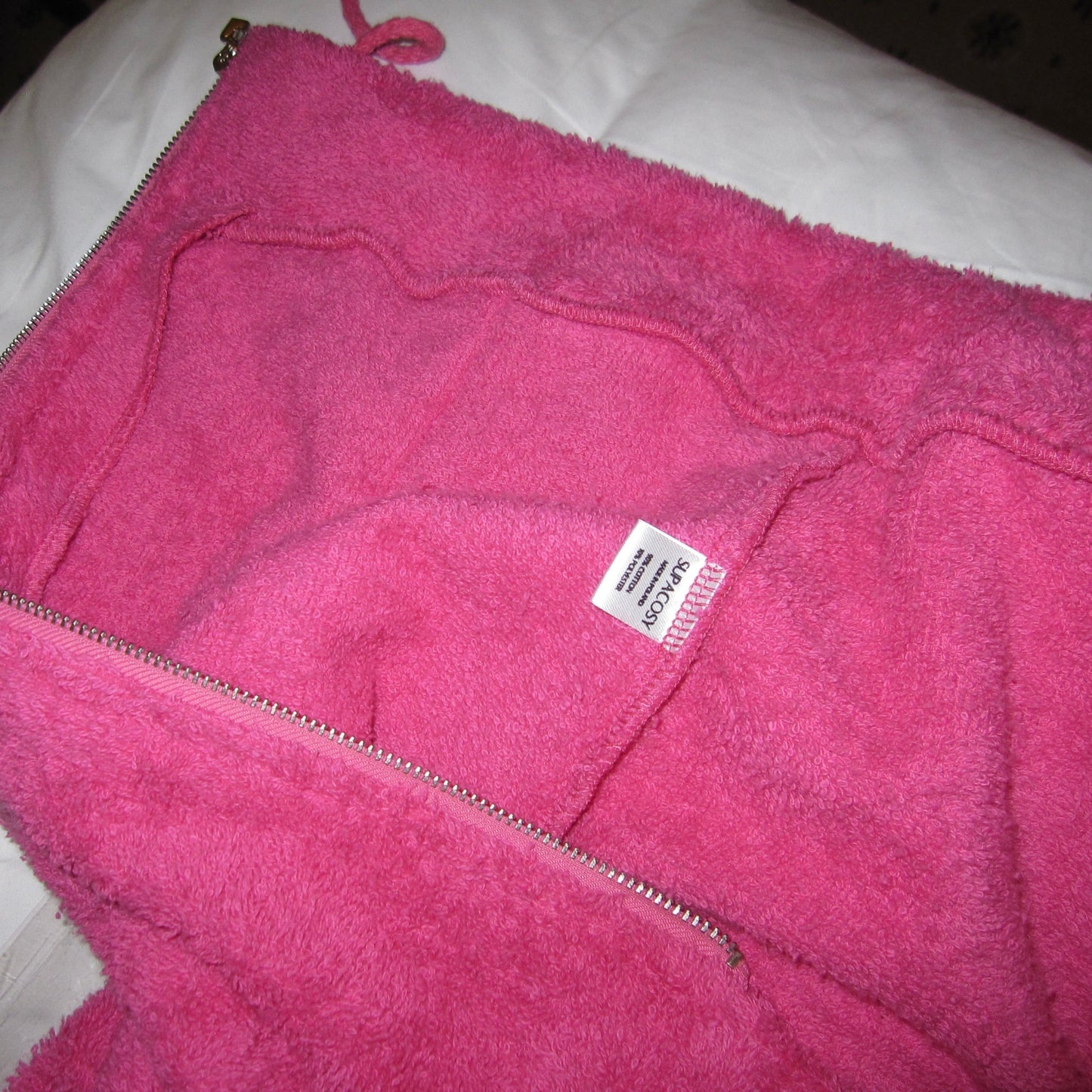 Cute Terry Zip Up Hoodie Pink