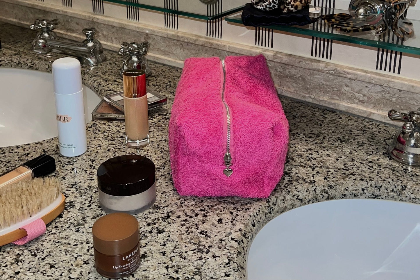 Terry Pink Cosmetic Bag