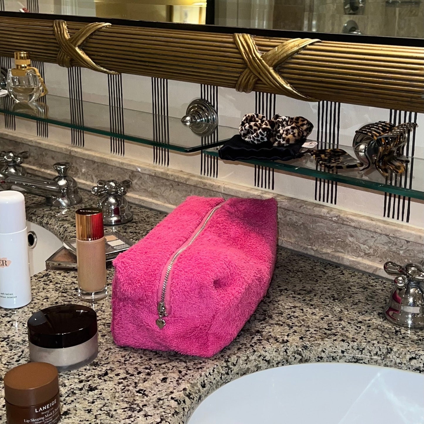 Terry Pink Cosmetic Bag
