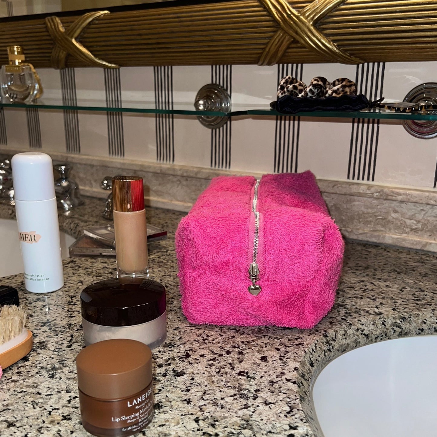Terry Pink Cosmetic Bag