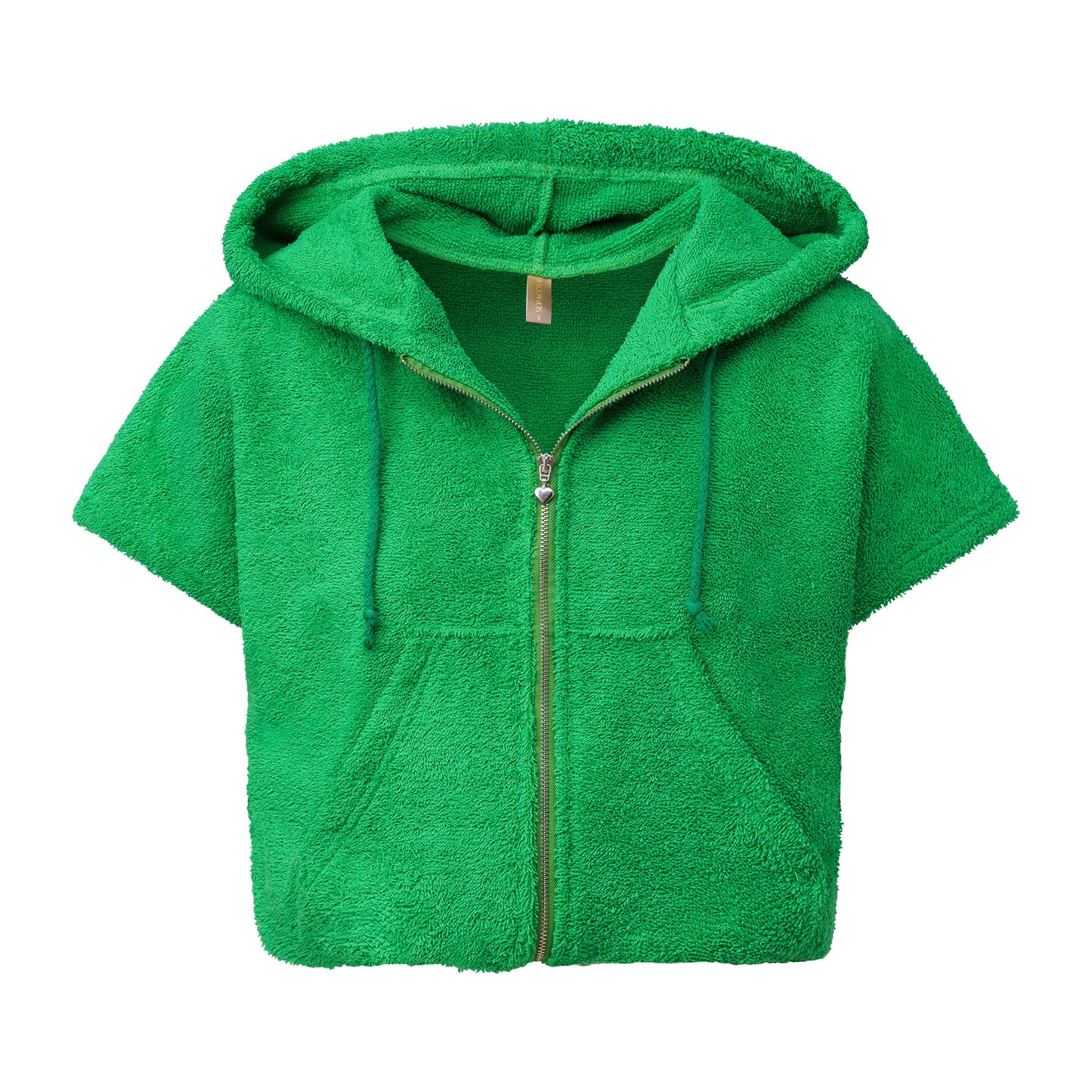 Cute Terry Zip Up Hoodie Green